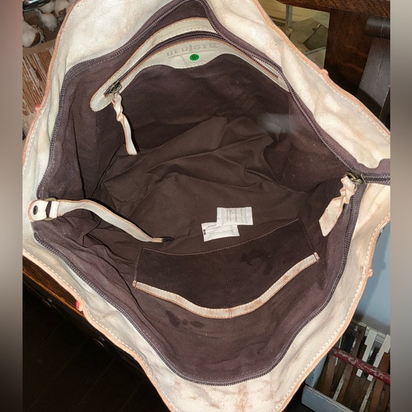 NWT Bed Stu Leather Celindra Shoulder Tote Bag Nectar Lux Red Stitch Retail $305 - Picture 9 of 11